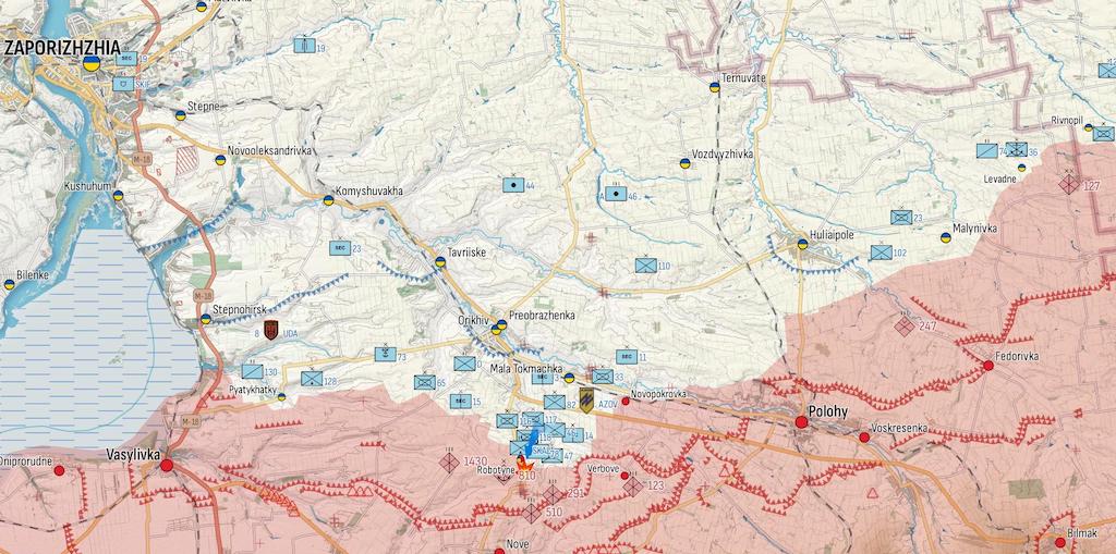 Фронт на Мелітопольському напрямку (Карта: Military Land)