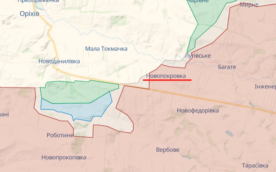 Генштаб: Окупанти спробували атакувати на Запорізькому напрямку – карта