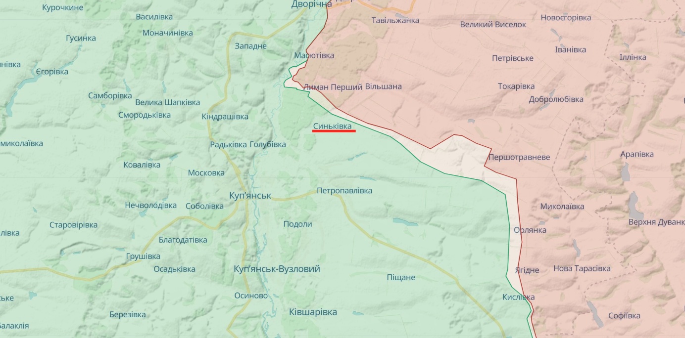 Генштаб: Росіяни наступали біля Синьківки на Куп'янському напрямку, але безуспішно – карта