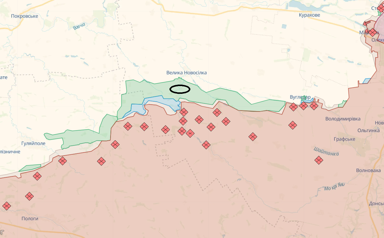 Росіяни вперше за тривалий час спробували наступати на Запорізькому напрямку – карта