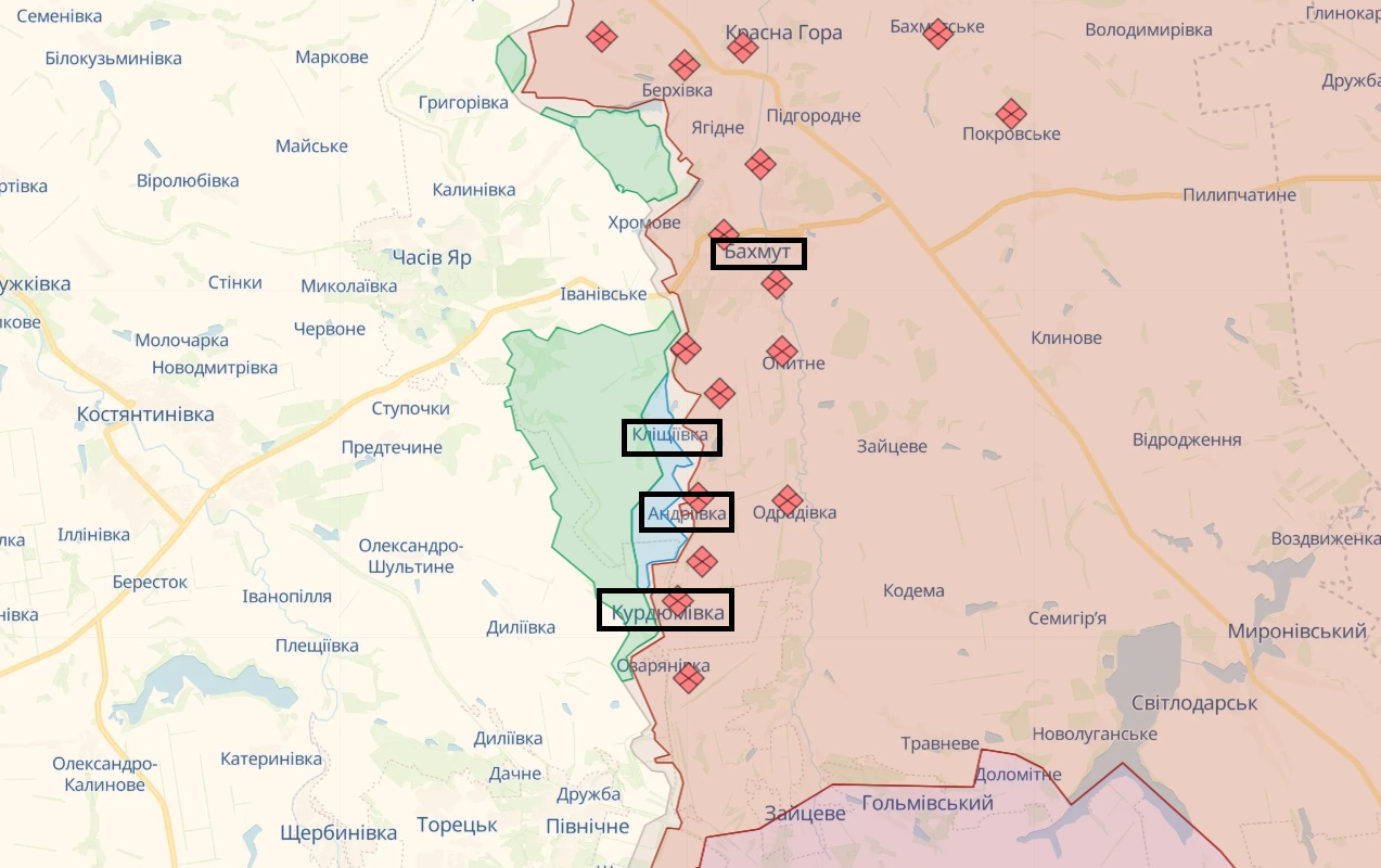 ЗСУ: Маємо успіхи поблизу Бахмута, Кліщіївки, Андріївки та Курдюмівки