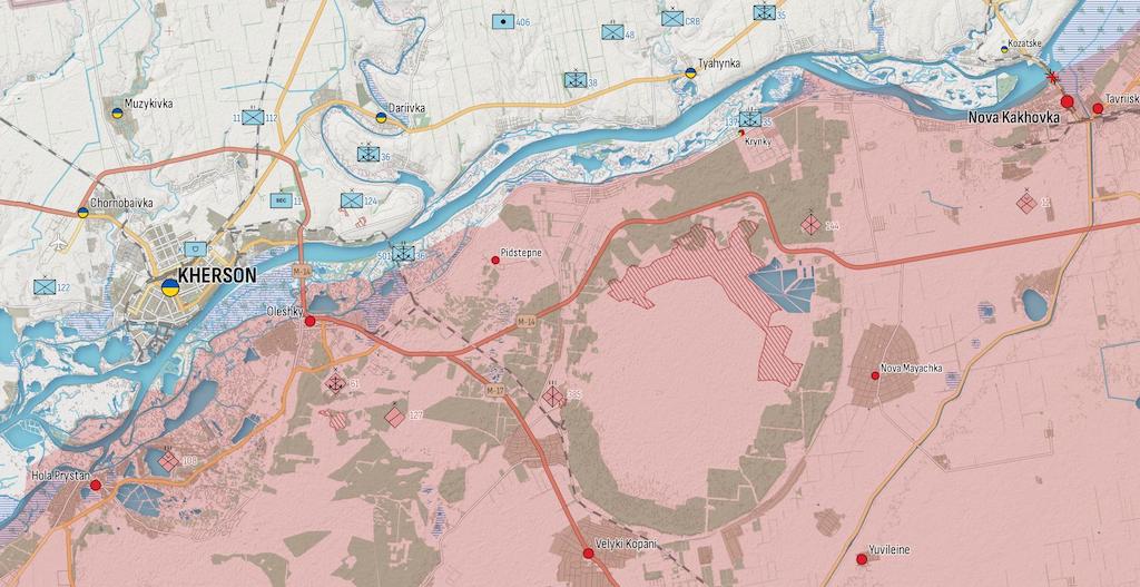 Фронт в Херсонской области (Карта: Military Land)