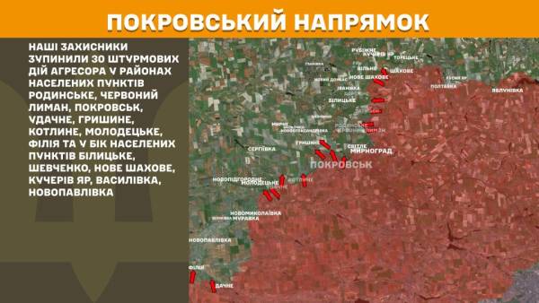 Протягом останньої доби на фронті зафіксовано 174 бойові зіткнення. Найбільш напружена обстановка спостерігається на Покровському та Гуляйпільському напрямках. 22