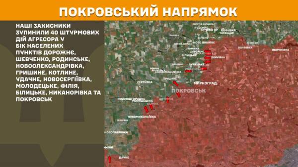 Бойові дії: 236 сутичок за 24 години, наші війська зупинили 40 нападів на Покровському напрямку 22