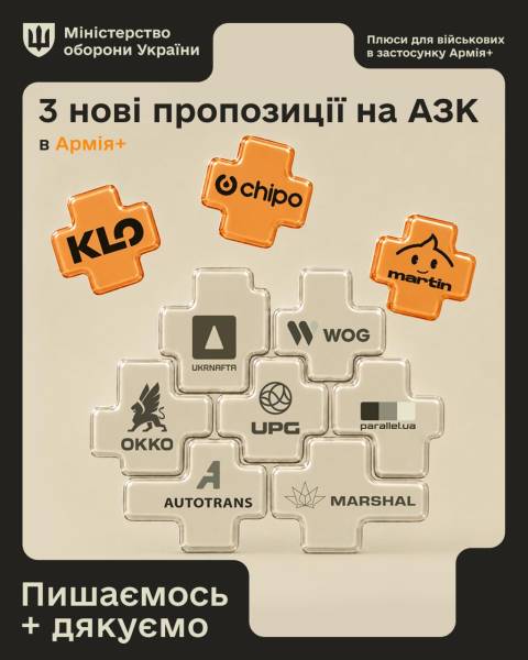 Три автозаправні комплекси приєдналися до програми «Плюси» в застосунку «Армія+». 5 Три автозаправні комплекси приєдналися до програми «Плюси» в застосунку «Армія+». 5