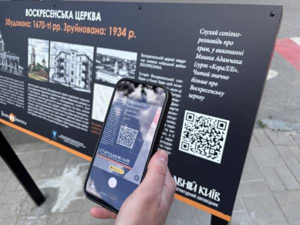 У столиці з'явився інформаційний стенд про знищену Воскресенську церкву на Подолі 5 У столиці з'явився інформаційний стенд про знищену Воскресенську церкву на Подолі 5